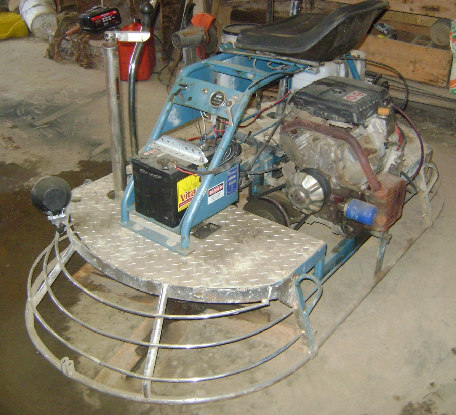 One of the company's riding power trowels